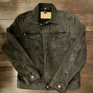H&M Denim Jacket in Washed Black